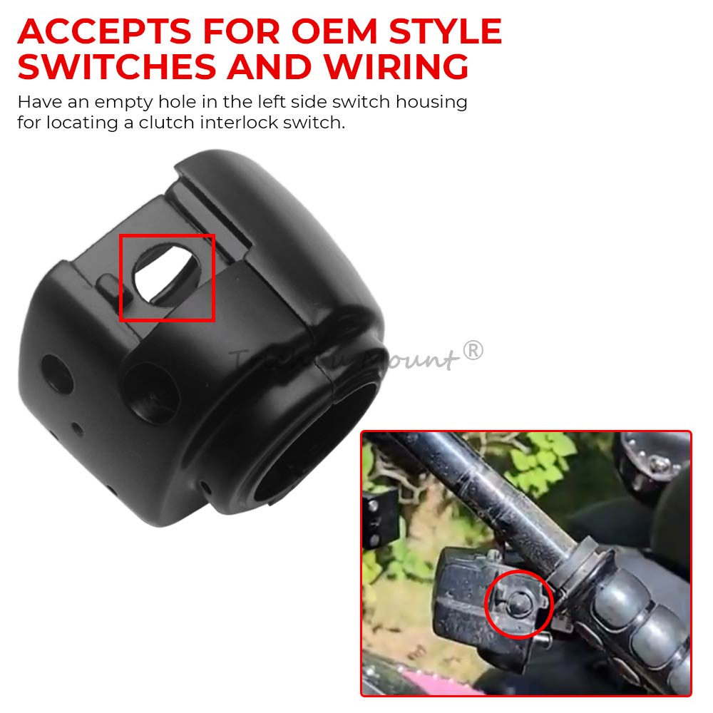 Black Handlebar Switch Housing Hand Control Kit For Harley Touring
