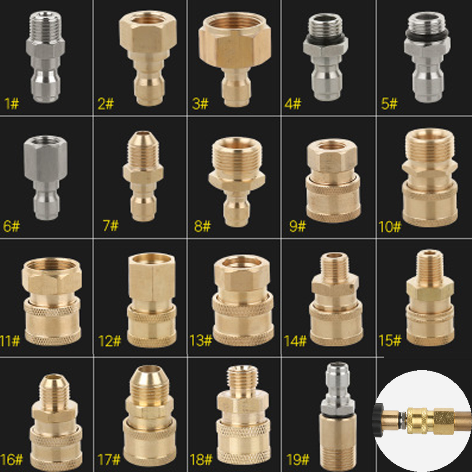 14 Malefemale Coupler Hose Quick Adaptor High Pressure Washer Brass Connect Ebay