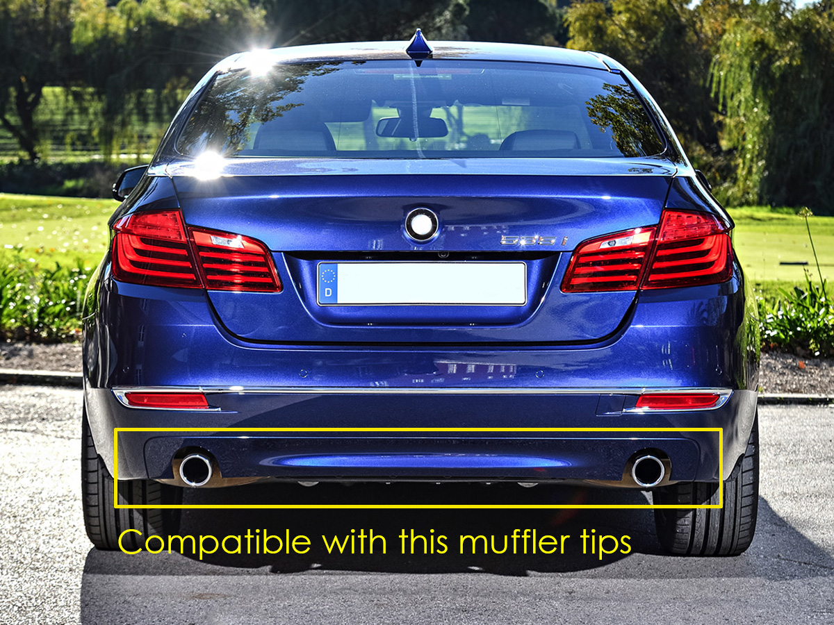 Black Exhaust Pipe Muffler Tip for BMW 5 Series 528i 530i 535d 535i F10 F18 et3