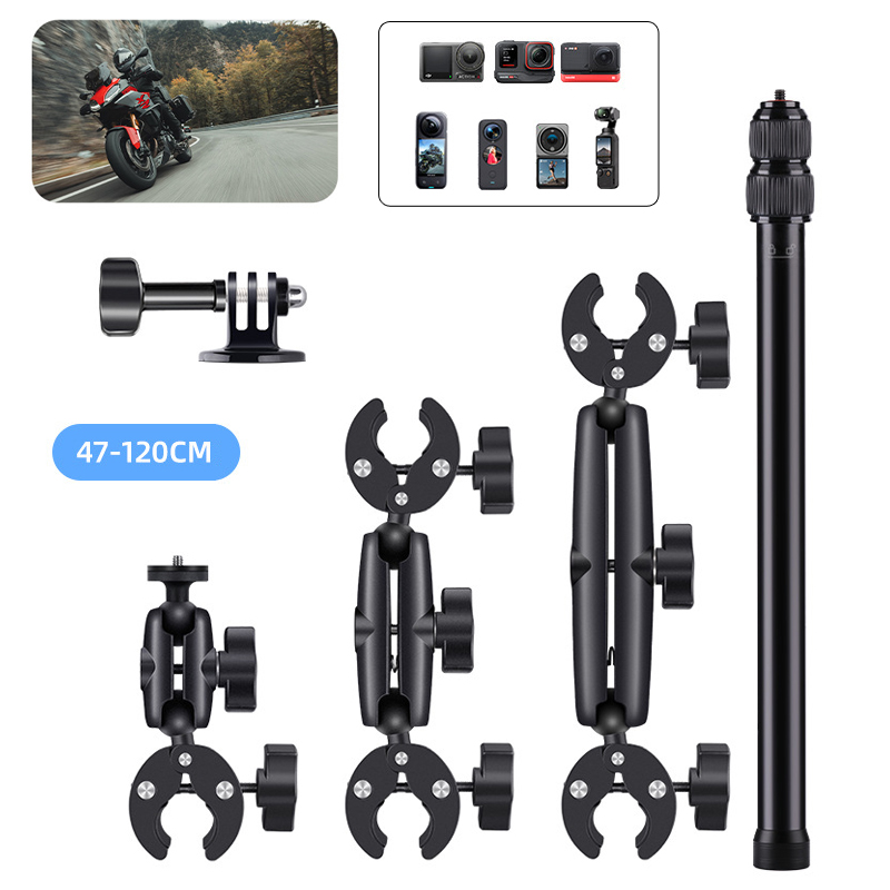 Motorcycle Selfie Stick Mount Kit for Insta360 One X2 X3 X4 DJI