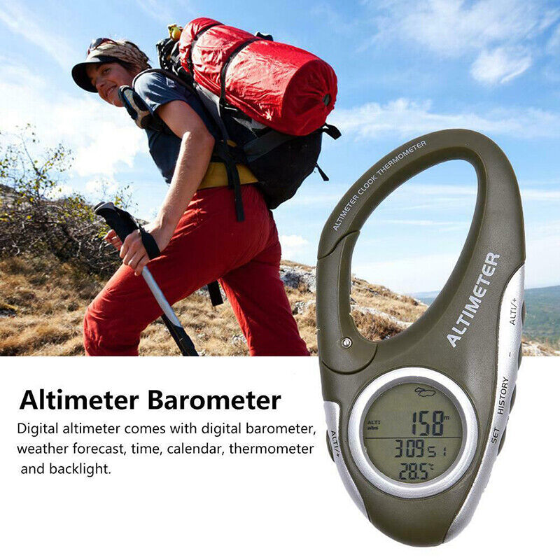 Altimètre Baromètre Digital De Randonnée Avec Thermomètre Et Rétroéclairage - Neuf