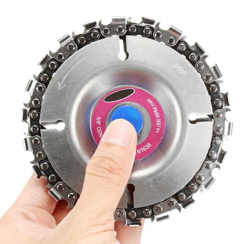 Steel Chainsaw Blade for Woodcarving 4 in. 22Teeth Angle Grinder Disc