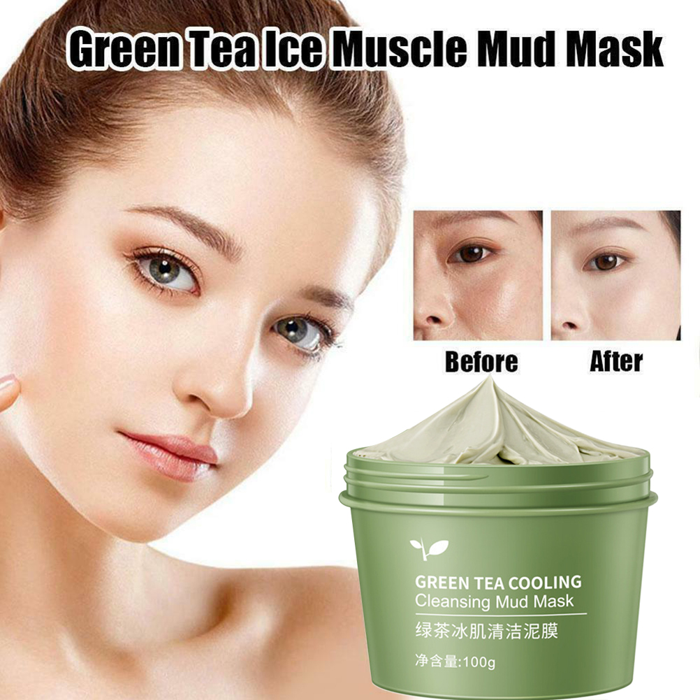 100g Green Tea Cooling Deep Cleansing Mud Mask Green Tea Facial Detox ...