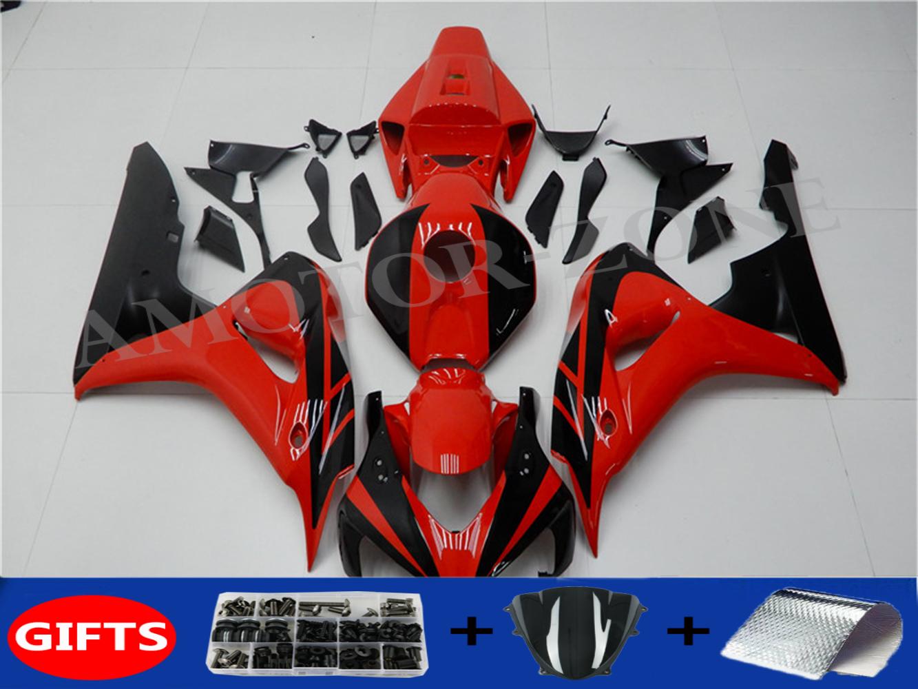 thumbnail image 2 of FWMT Red/Black ABS Fairing Kit For Honda CBR1000RR 2006-2007 – 21pc With Windscreen & Heatshield 2 of 4