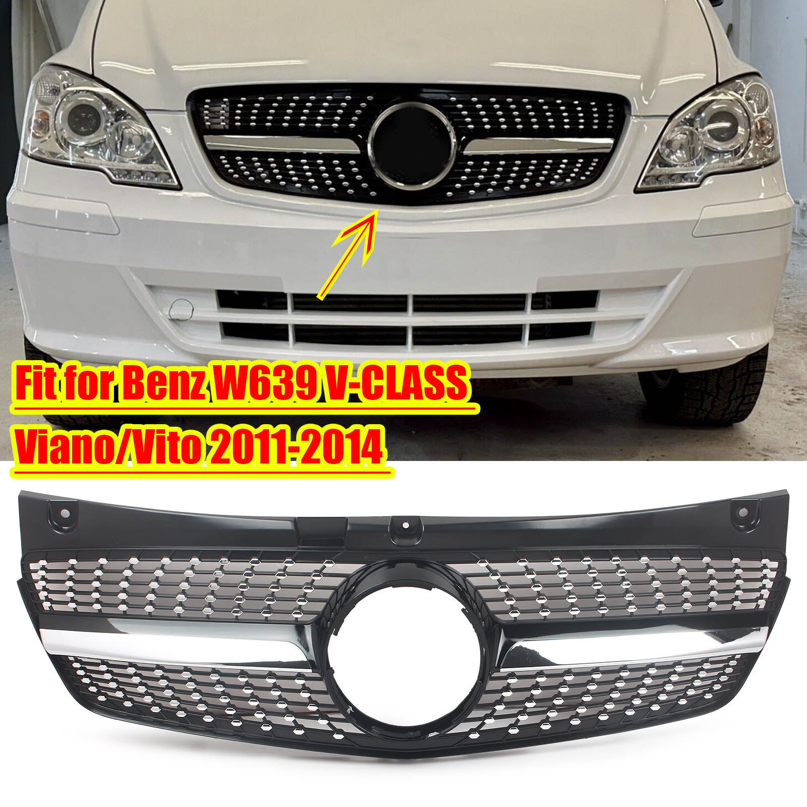 Lame De Pare-chocs Avant Brabos Style (apprêtée Pour Peinture) 🚀 Pour Mercedes Viano 2004-2014 – Personnalisez Votre Voiture | DDTuning