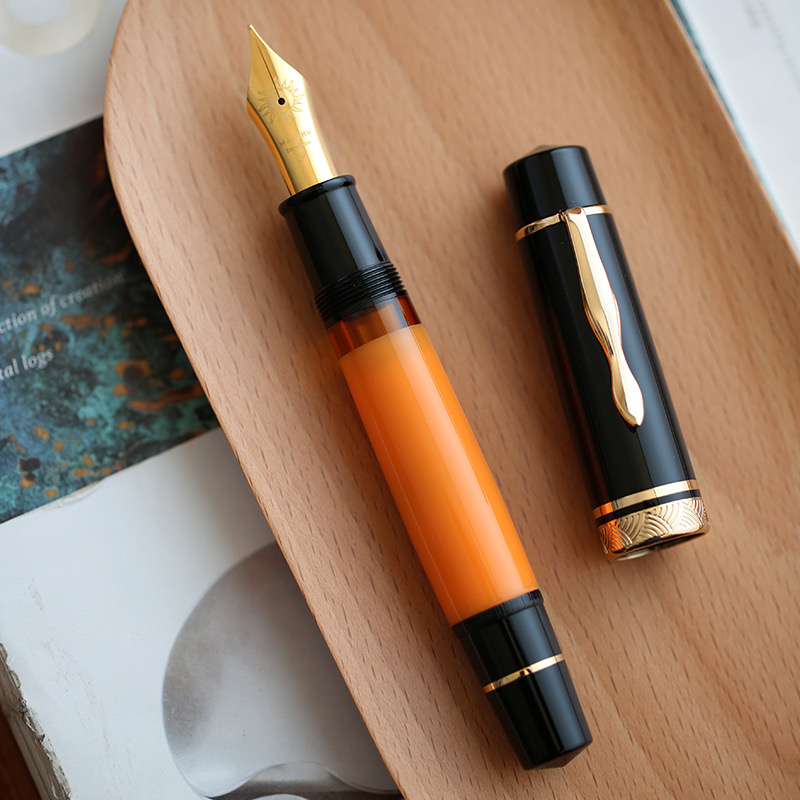 New MAJOHN P139 Expedition Piston Resin Retro Fountain Pen EF/F/M