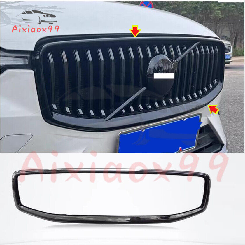 For Volvo XC60 2019-2024 ABS Black Front Grille Car Frame Cover