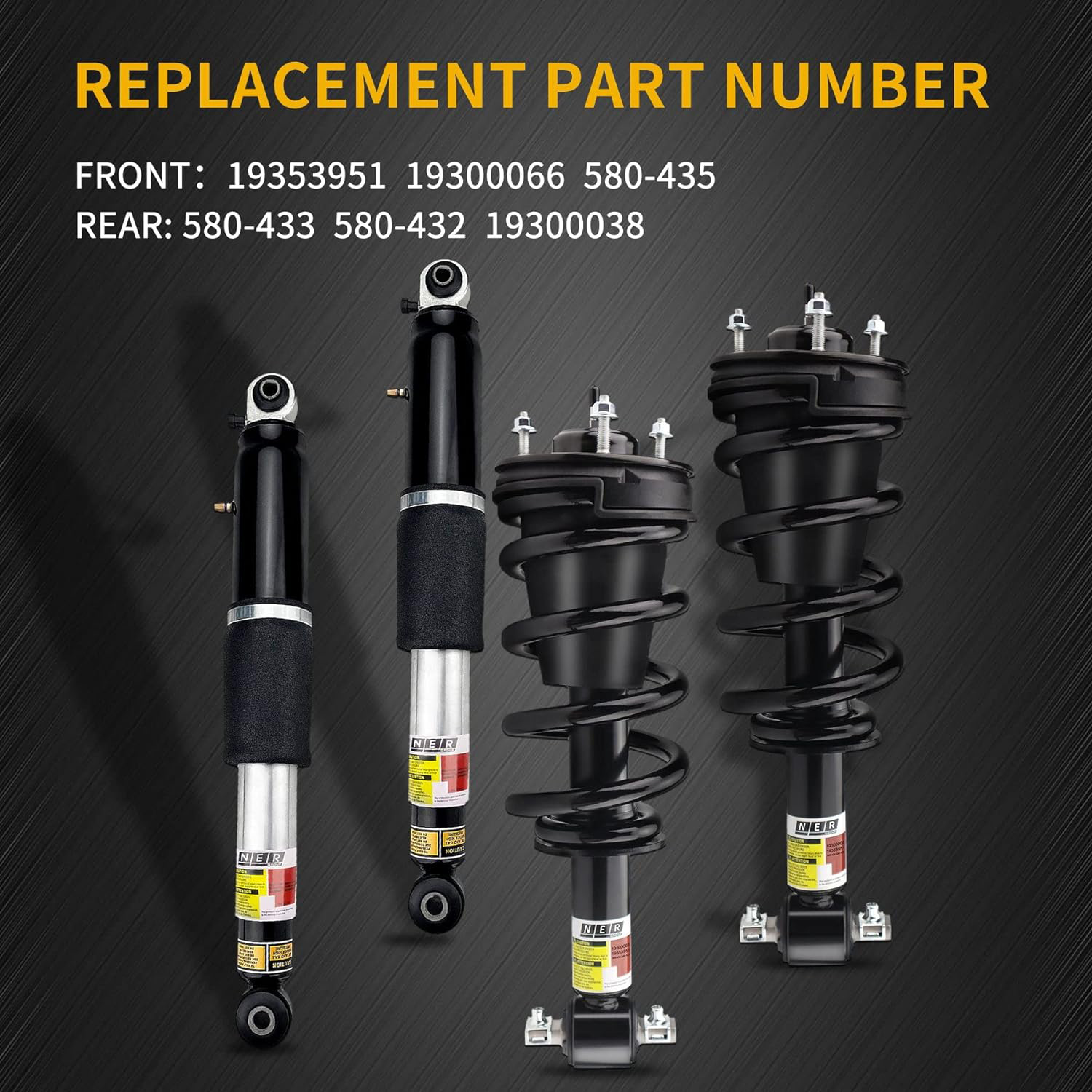 4Pcs Front & Rear Shock Struts Assys Magnetic for Cadillac