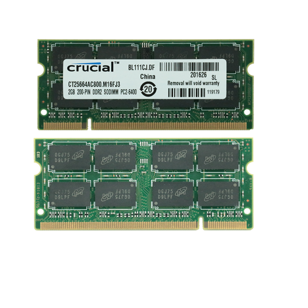 Crucial 2GB 4GB 8GB PC2-6400S DDR2-800MHz 200pin 1.8V Sodimm Laptop Notebook RAM Crucial 2GB 4GB 8GB PC2-6400S DDR2-800MHz 200pin 1.8V Sodimm Laptop Notebook RAM