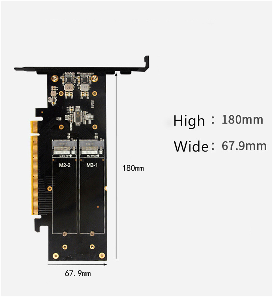 10Gtek Scheda Adattatore PCIe 3.0 X16 Per 4 SSD M.2 NVMe – Supporta Biforcazione – M.2 M-Key - 3