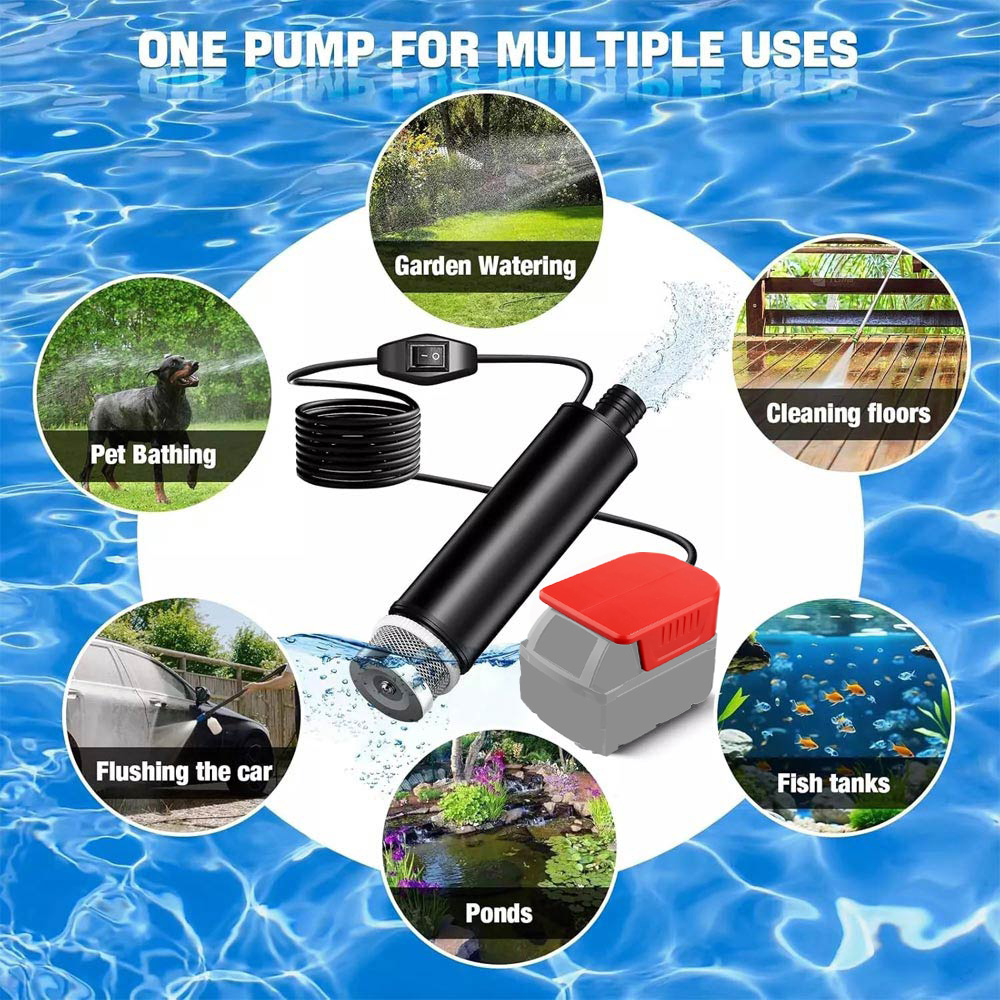 Crivnhar Water Transfer Pump – Cordless 430GPH For Milwaukee M18 Batteries, Portable Utility Pump For Home, Pool & RV
