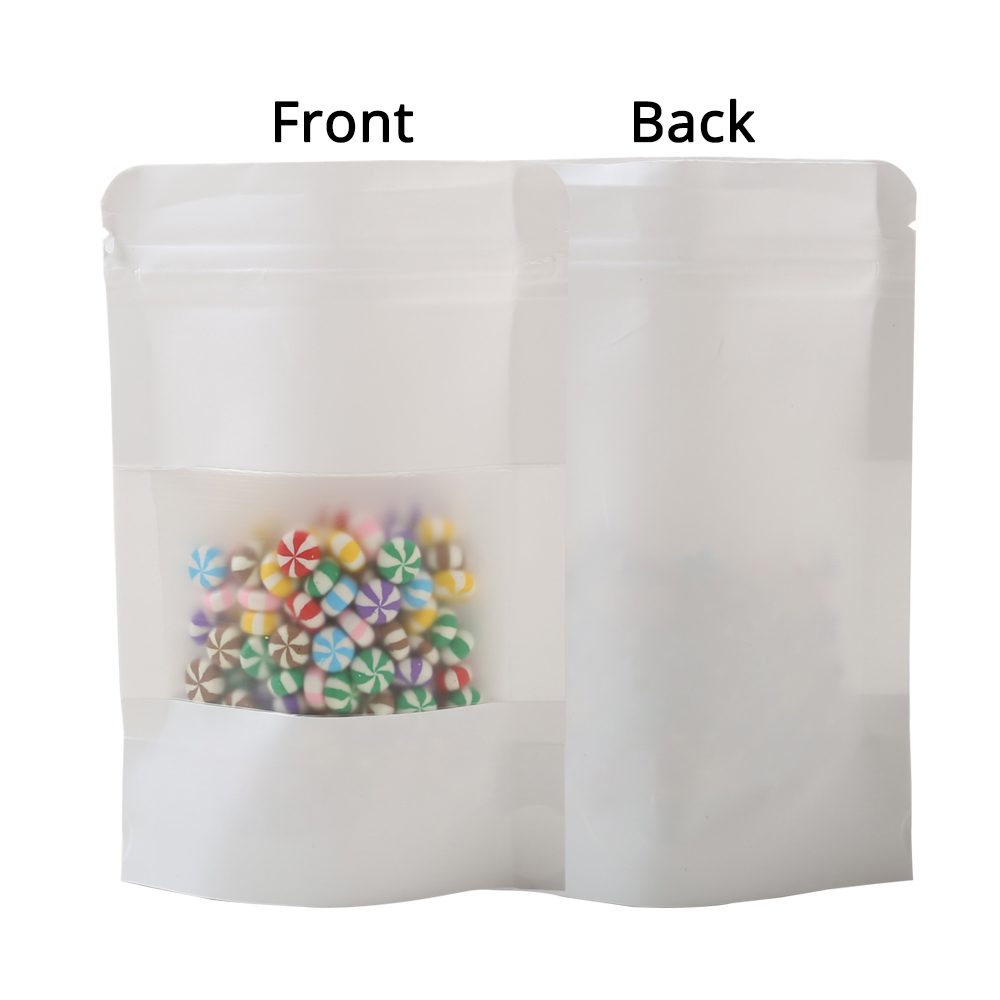 Many Sizes for Gold Foil Mylar Stand up Zip Lock Bag w// Clear Front Window M17