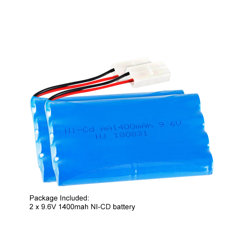 2pcs 9.6V 1400mAh Ni-Cd AA Battery + KET-2P for Remote Control