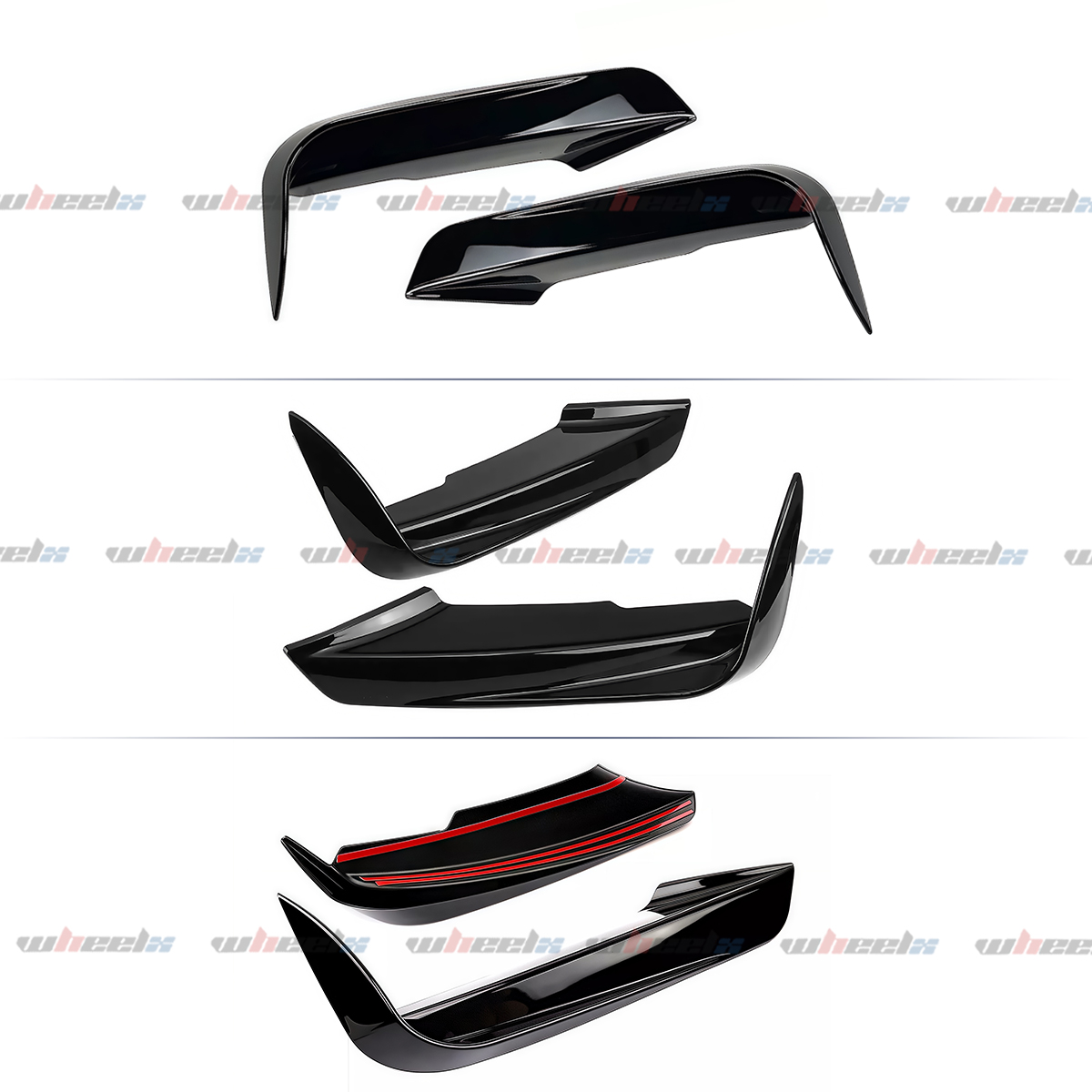 Gloss Black Front Splitter Lip Spoiler Canards For BMW F30 F31 M Sport 2011+ – ABS Plastic