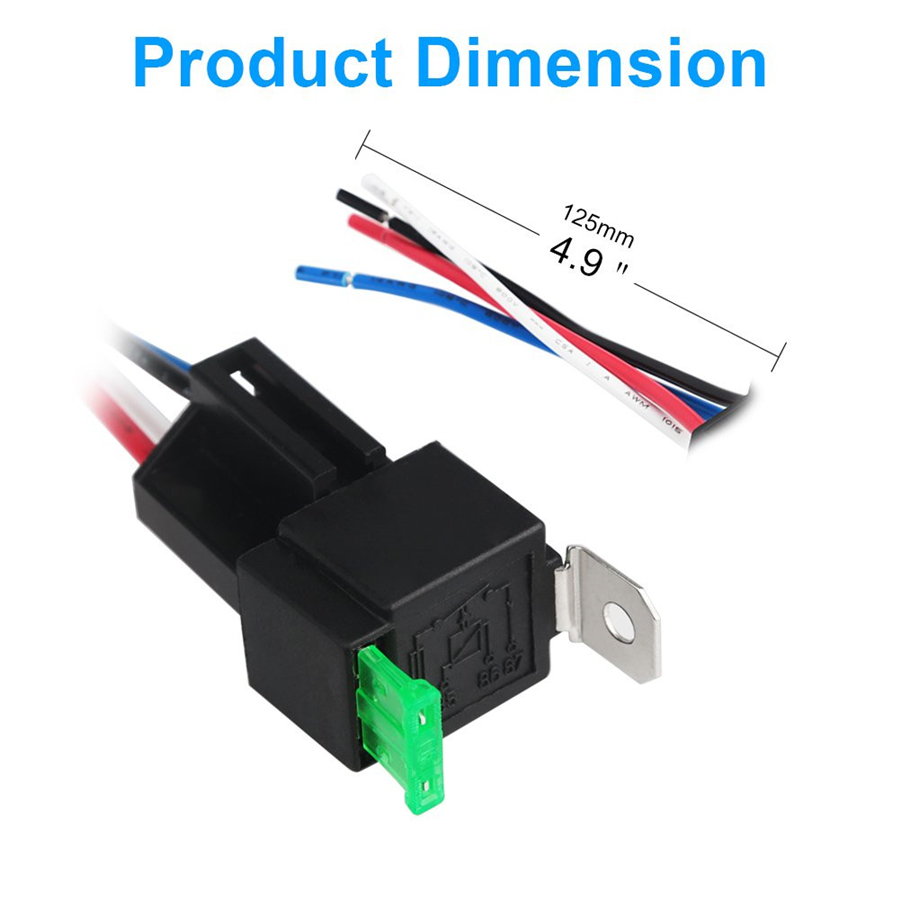 6pcs Car Relay Switch Harness Set 12v 4pin Spst 30amp Fuse