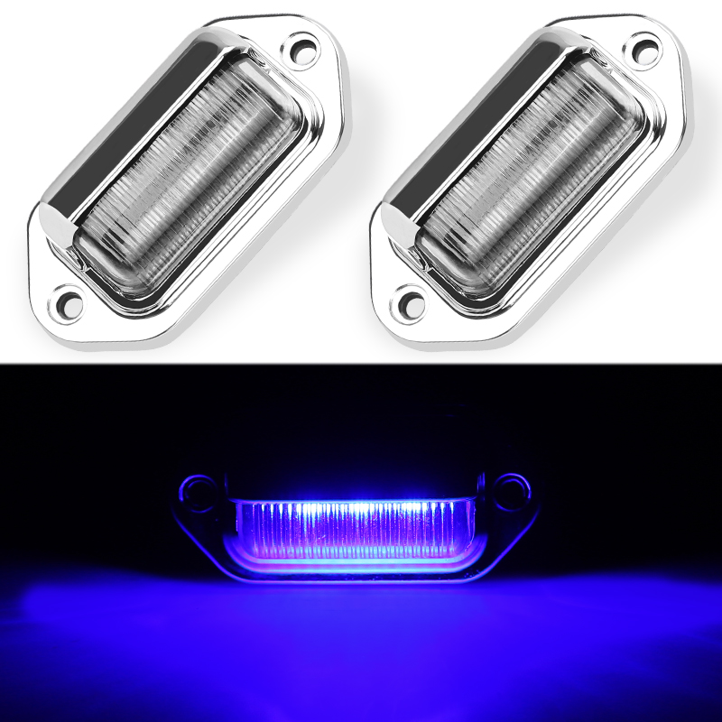 2-Pack Universal 6-LED License Plate Lights – Blue, 12-24V For Truck, SUV, Trailer, RV, Van