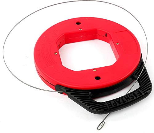 Premium 100 ft Fish Tape Electrican Electric Reel Pull Wires Sturdy Cable Steel Hand Puller Tools