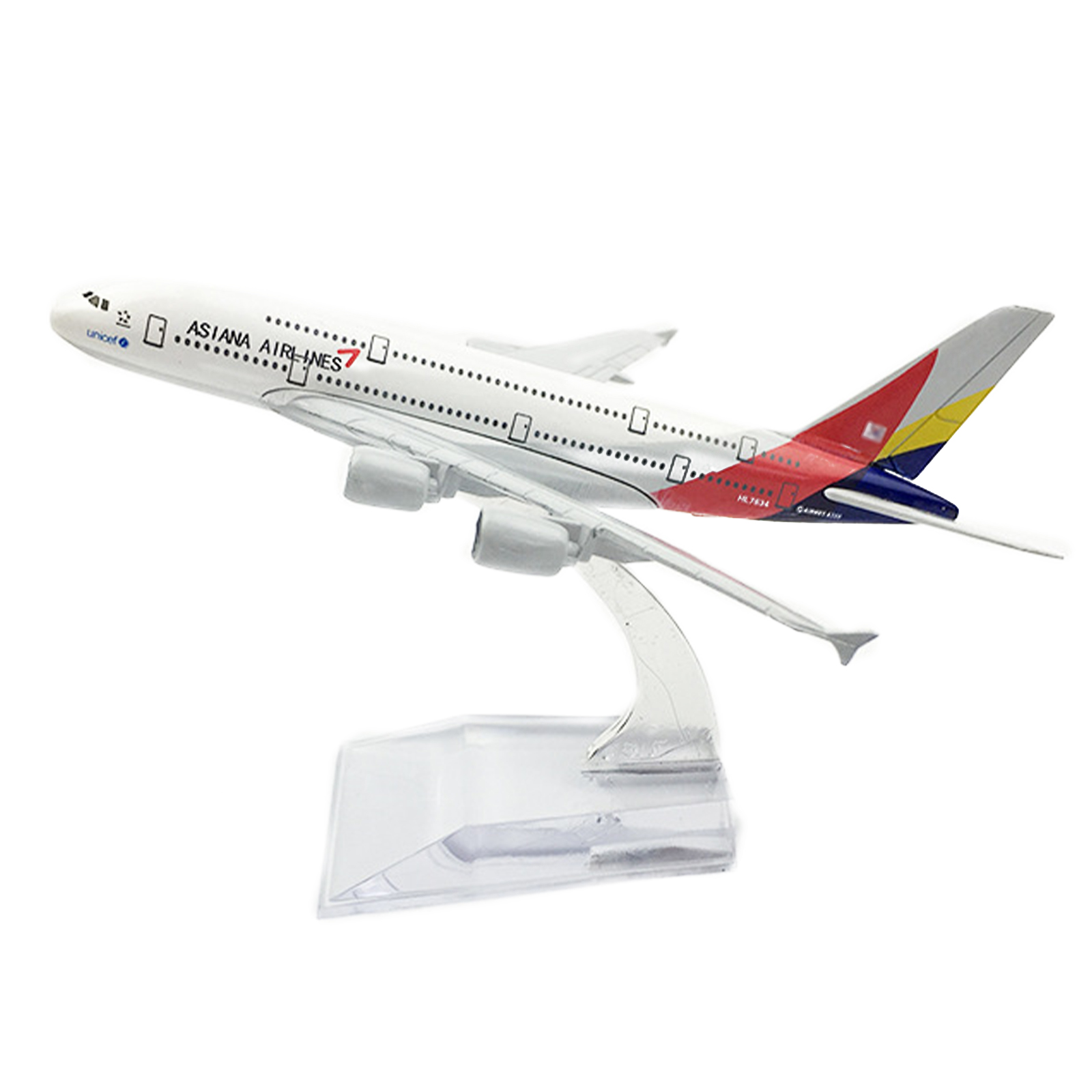 16cm 1:400 Alloy Asiana Airlines A380 Airplane Model Display Hotel