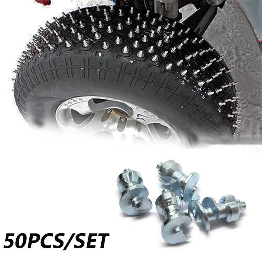 50PCS Winter Car Tire Studs Screw Snow Spikes Wheel Tyres+Installation