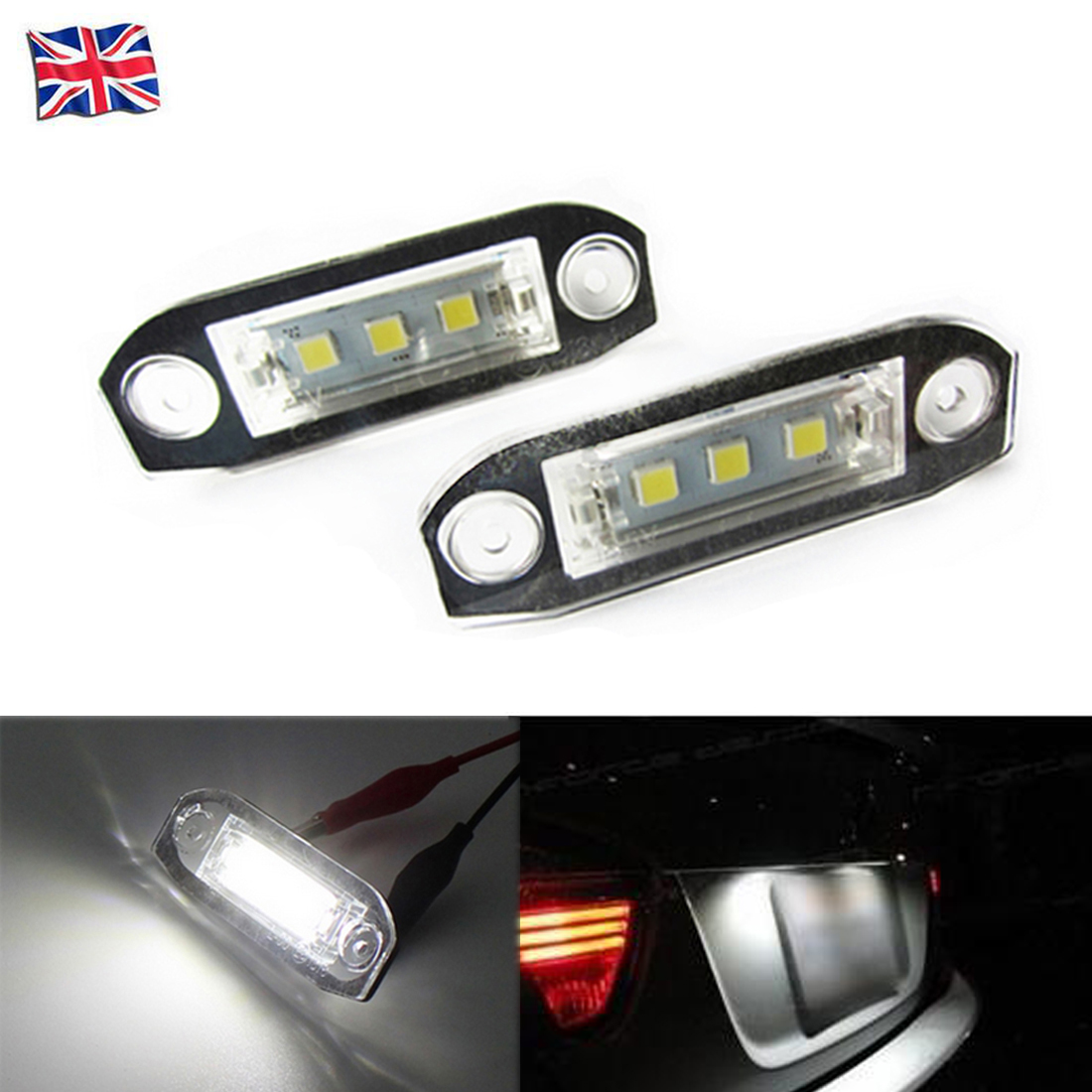 Canbus Error Free LED Licence Plate Lights For Volvo S40 S60 V50 V70 XC60 XC90