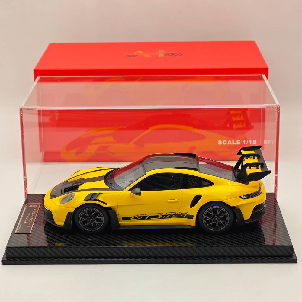 AI MODEL 1/18 992 GT3 RS YELLOW Resin High-Quality Collection Car