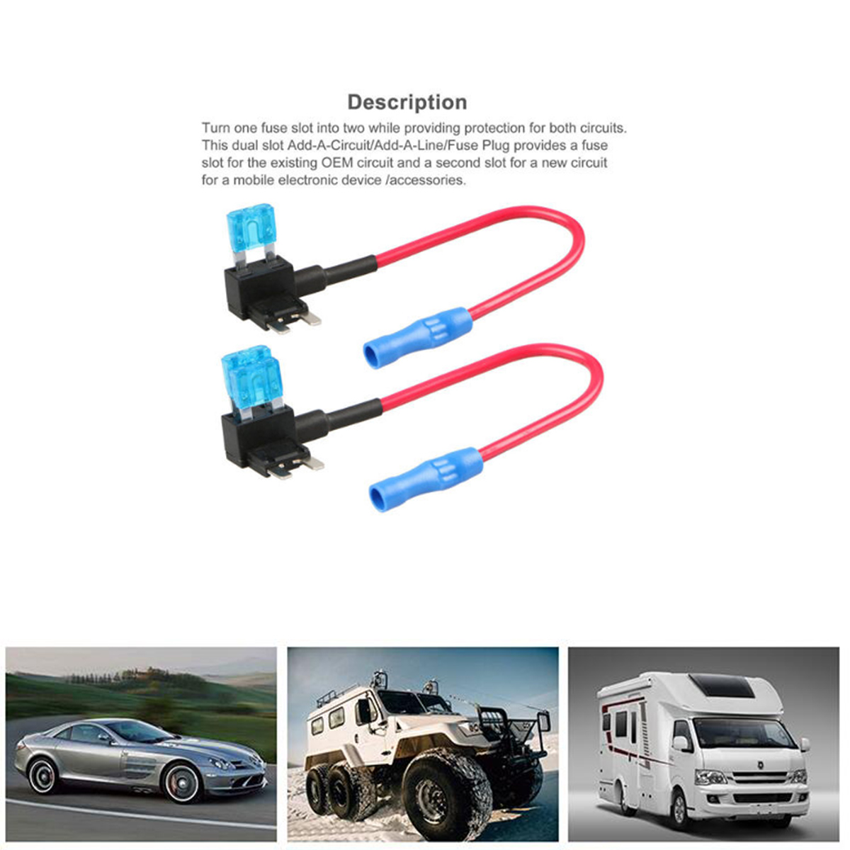 Etopars/™ 10 X Car Vehicle 12V 24V ATM APM Add A Circuit Fuse Tap Piggy Back Mini Fuse Style Blade Holder 15A