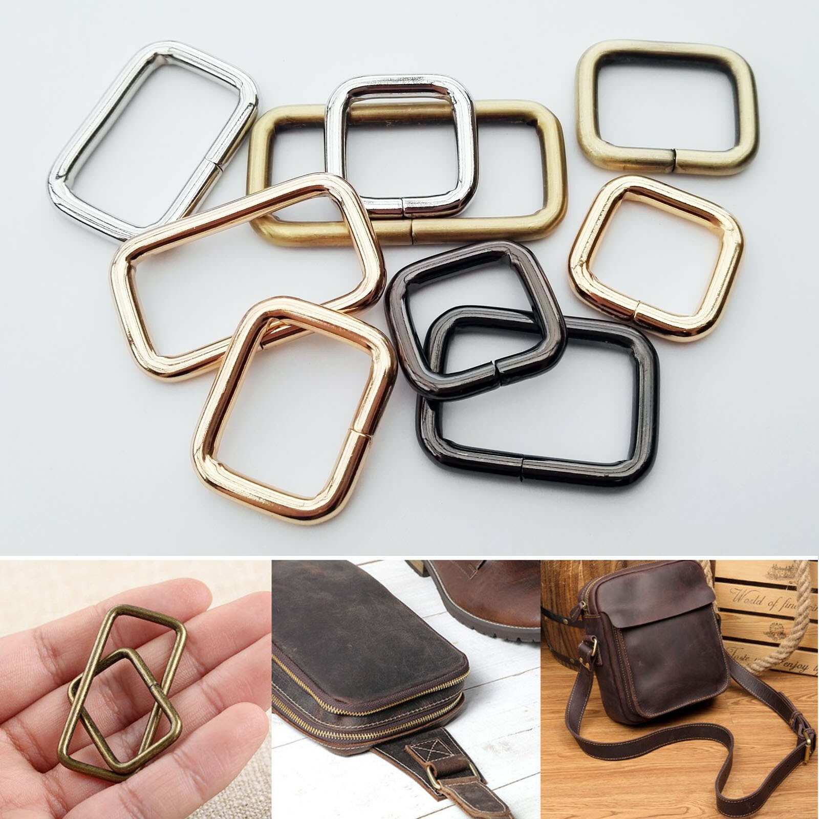 Metal adjustable Rectangle Ring Buckles Webbing Belt Clasp Handbag ...