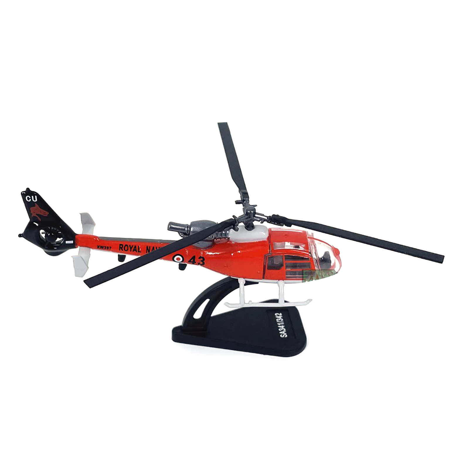 1:100 Scale SA341 Gazelle Helicopter Model - Diecast Alloy
