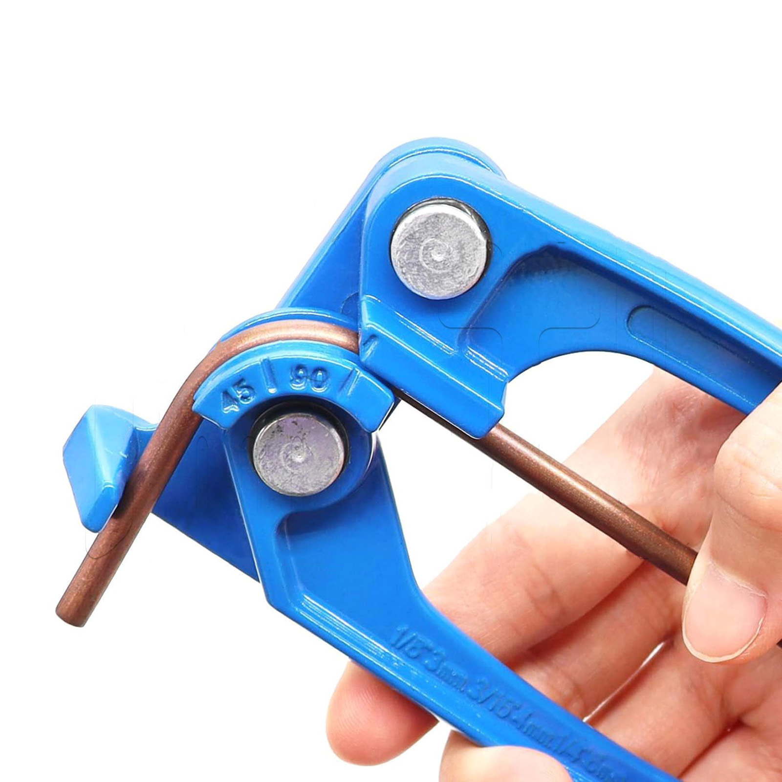 Copper Tube Bender, Wire Bender – 1/8", 3/16", 1/4" Tubing Bender For Fuel, Brake, AC Refrigerant Lines – Aluminum Alloy, Blue