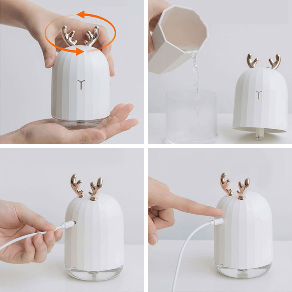 Mini Rabbit Elk Air Humidifier Purifier Aroma Diffuser USB Charging