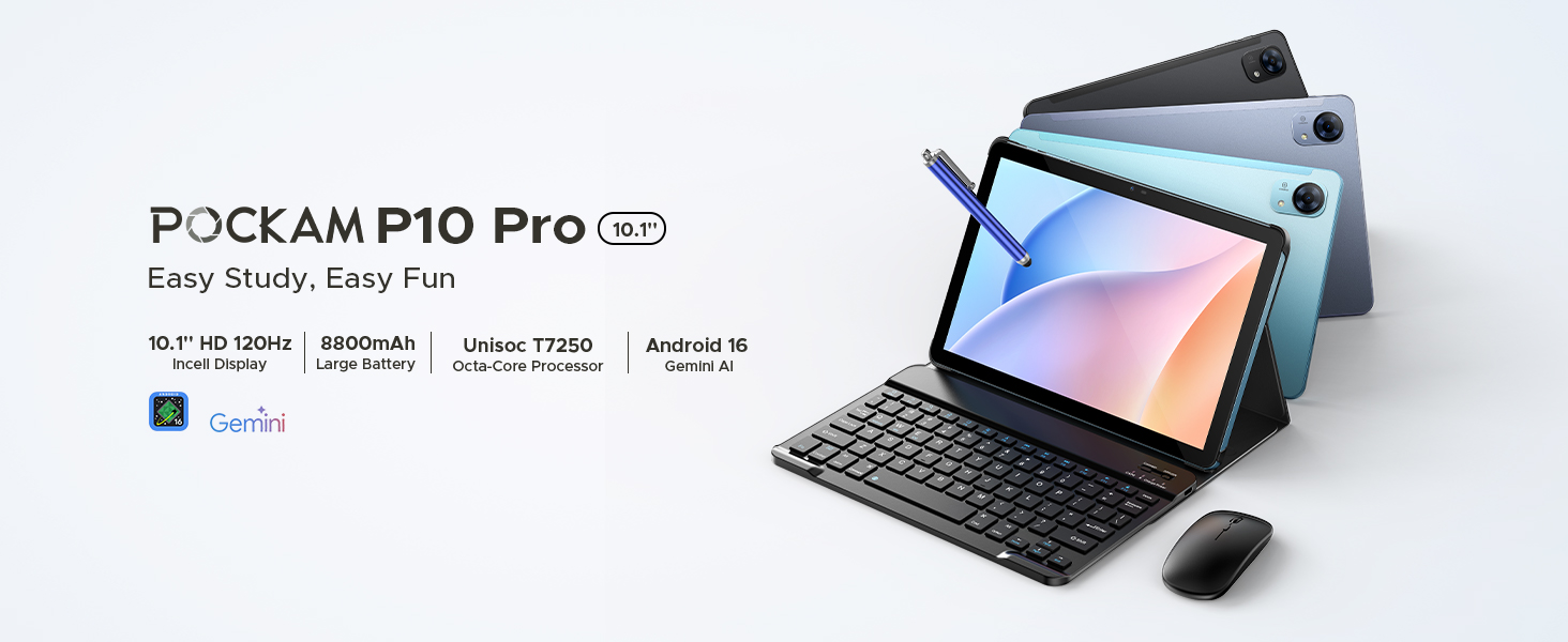 POCKAM P10 Android16 10インチ タブレット Gemini Amazon.co.jp: 【Android16 Gemini AI強化版】 タブレット 10インチ Wi