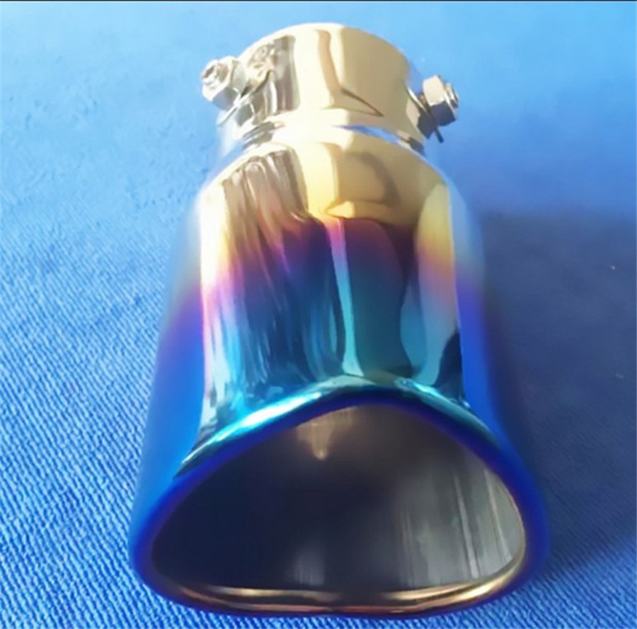 Universal 63mm Inlet Burn Heart Shaped Exhaust Pipe Muffler Tip For Car