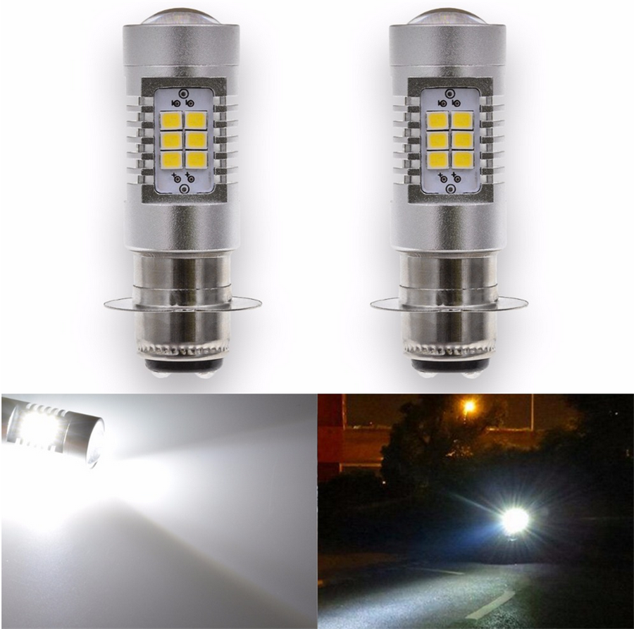 2x H6 2835 SMD 6000k LED Headlight White Light Bulb For Motorcycle ATV Yamaha US