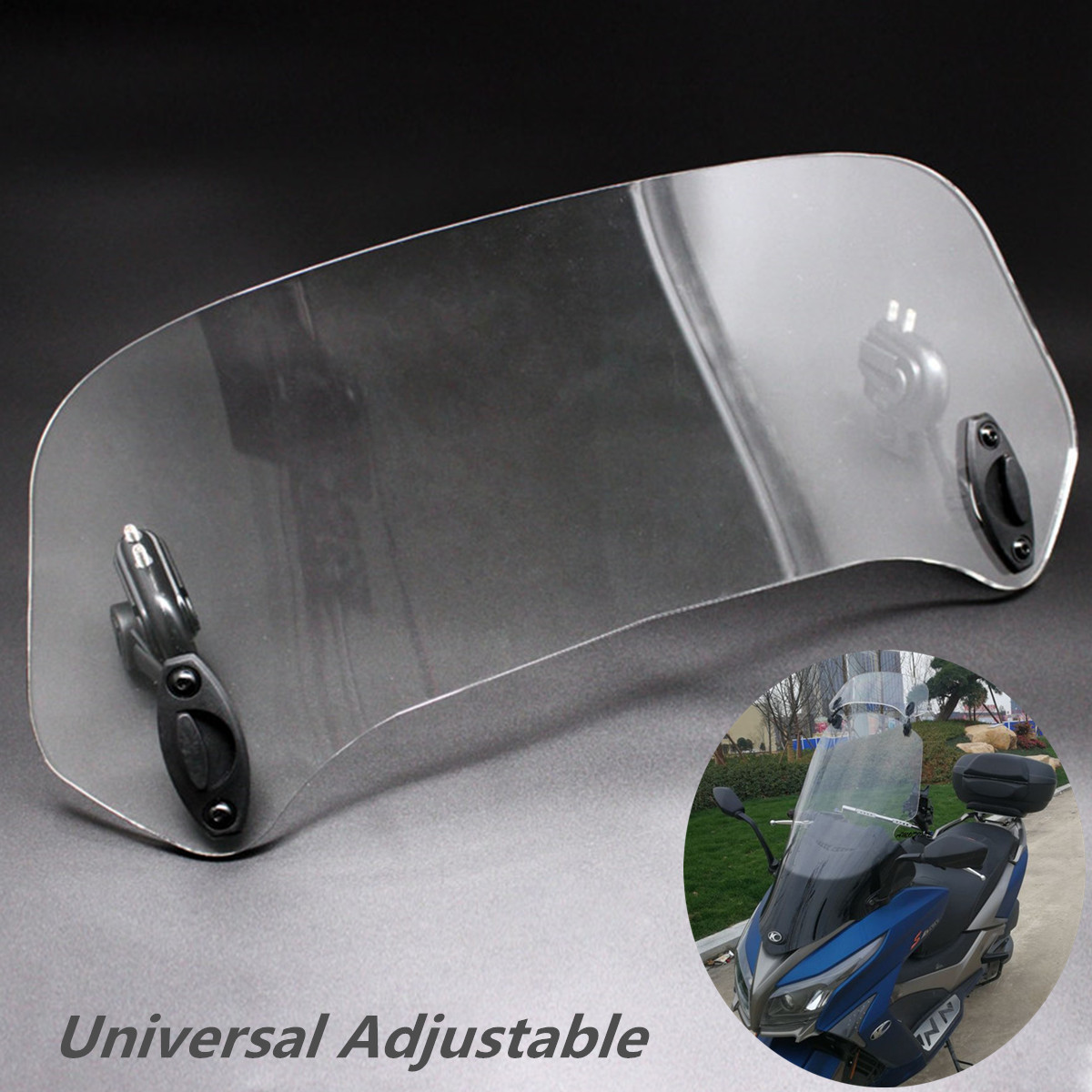 Universal Motorcycle Adjustable Windscreen Spoiler Windshield Wind Air Deflector