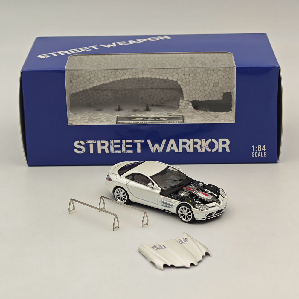 1/64 マイスト レッカー車 Mercedes SLR McLaren 1:64 STREET WARRIOR Mercedes SLR McLaren White Diecast Model