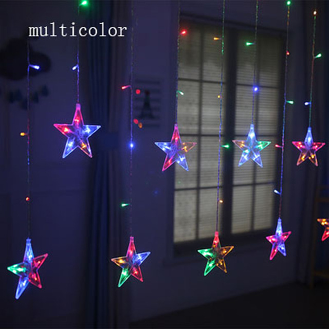 2.5M Sternen Lichterkette Warmweiß Weihnachtsbeleuchtung Vorhang Deko 138 LEDs