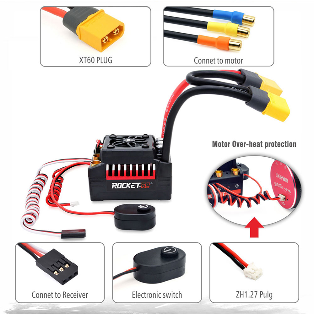 SURPASSHOBBY Rocket RC 120A ESC Brushless 150A ESC 4S for 1