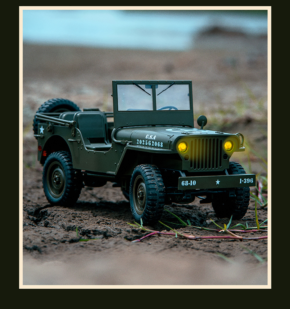 JJRC C8815 RC 2.4G 4WD Truck Winch Canvas Soldier Remote Military