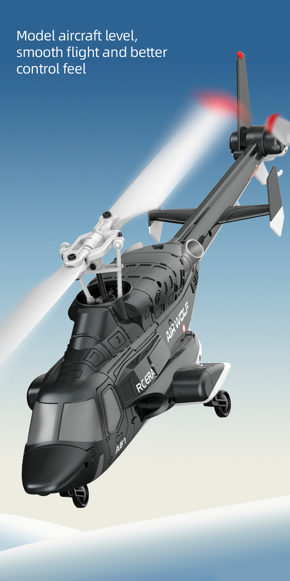 【メルカリ最安値】 オプティカルフロー A61 Bell222 エアーウルフ RC ERA A61 Airwolf Helicopter 4CH Optical Flow Positioning 6-axis