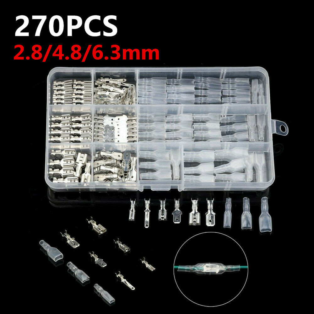140Pcs SING F LTD Electrical Connector Kit Assorted Insulated Wire Terminals Crimp Connectors Spade Kits Set