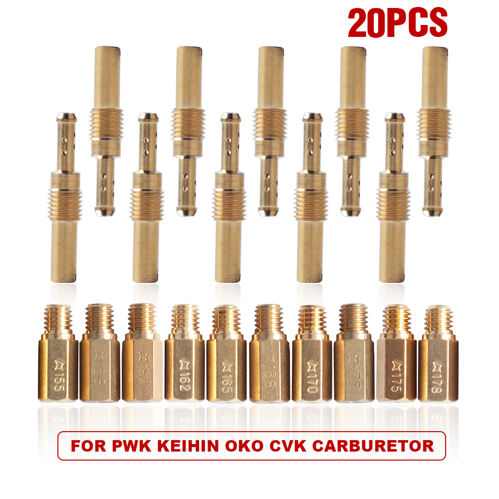 20Pcs//Set Carburetor Main Jet Kit /& Slow//Pilot Jet For Motorcycles Useful