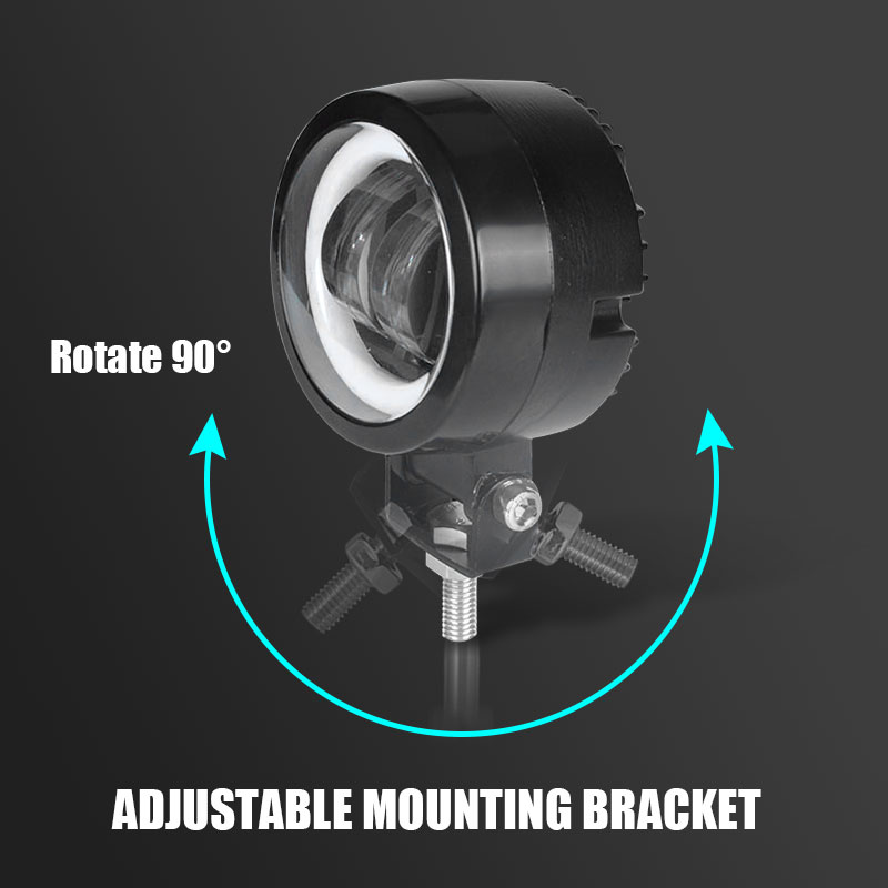 thumbnail image 2 of 2x 3Inch LED Round Pod Work Lights Red Halo Ring Spot Beam Offroad 4WD ATV 2 of 4