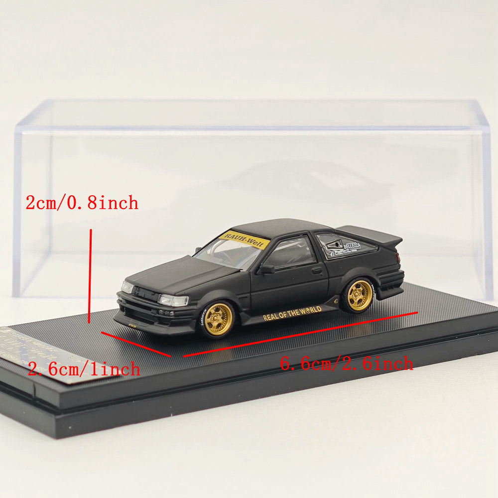 STREET WARRIOR 1/64 RWB AE86 Matte Black Diecast Models Car