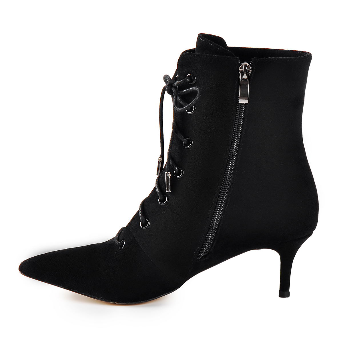 low heel lace up bootie