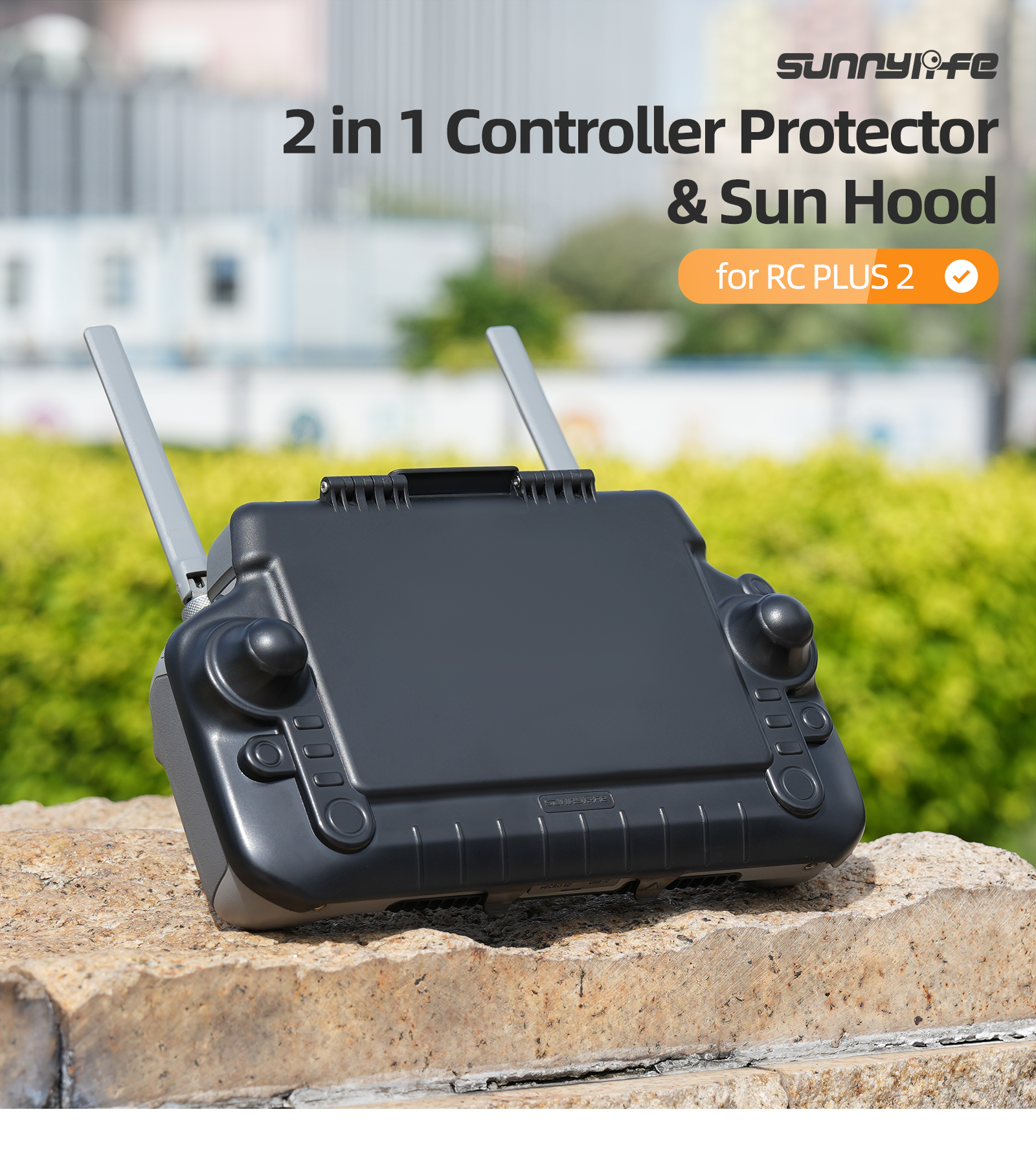 FPVtosky 2-in-1 DJI RC Plus Protective Cover Sun Hood + RC Plus Screen