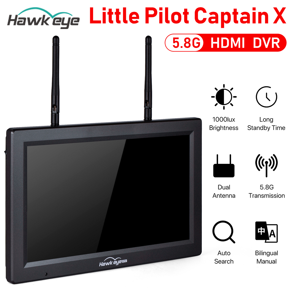 Hawkeye Little Pilot Captain X DVR FPV Monitor 5.8G 96CH 10.2 inch