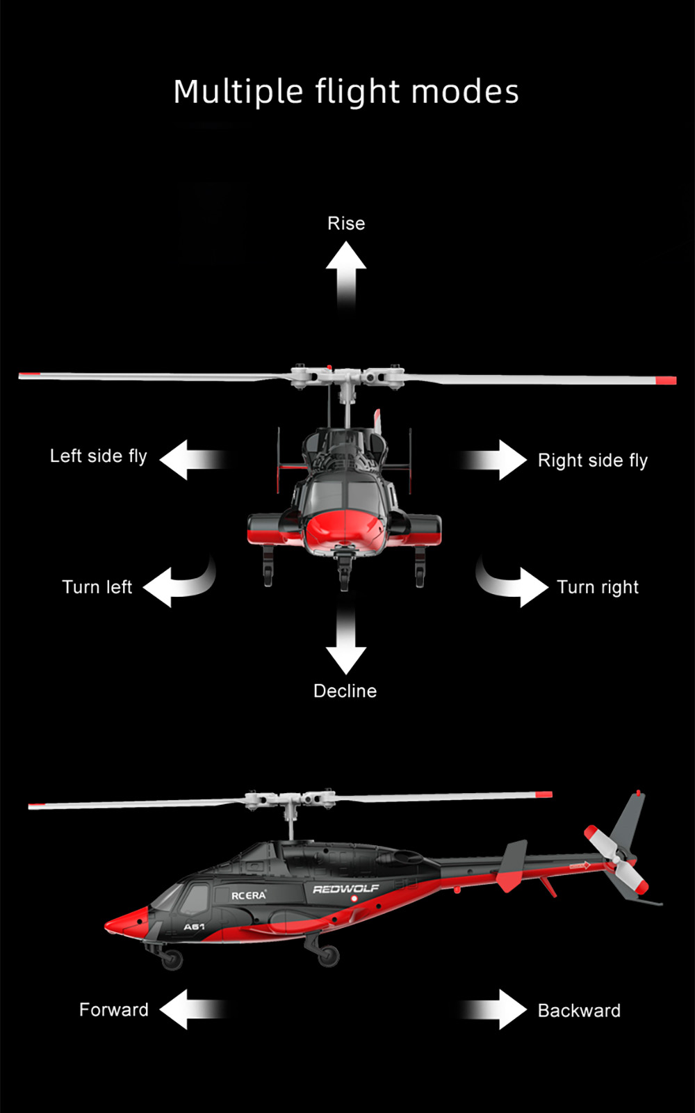 RC ERA A61 Airwolf Helicopter 4CH Optical Flow Positioning 6-axis
