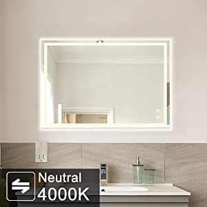 4000k mirror with light