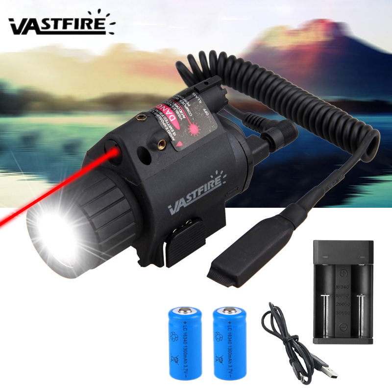 Linterna táctica Combo Iluminador láser Rojo Visor de láser Alcance