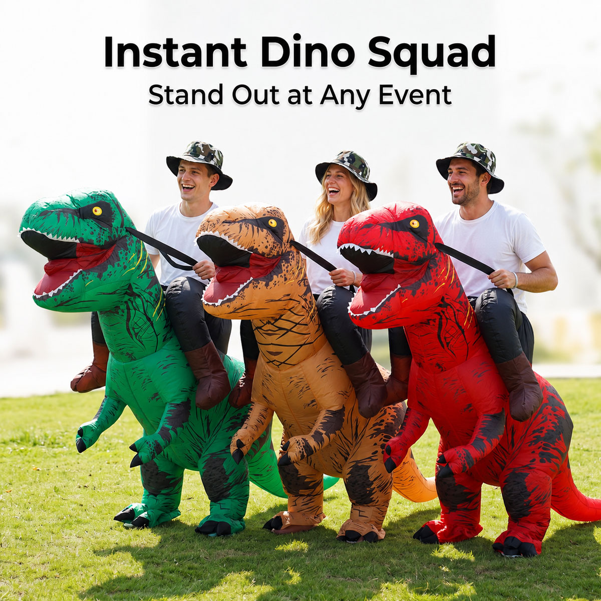T-Rex inflatable costume product view 3